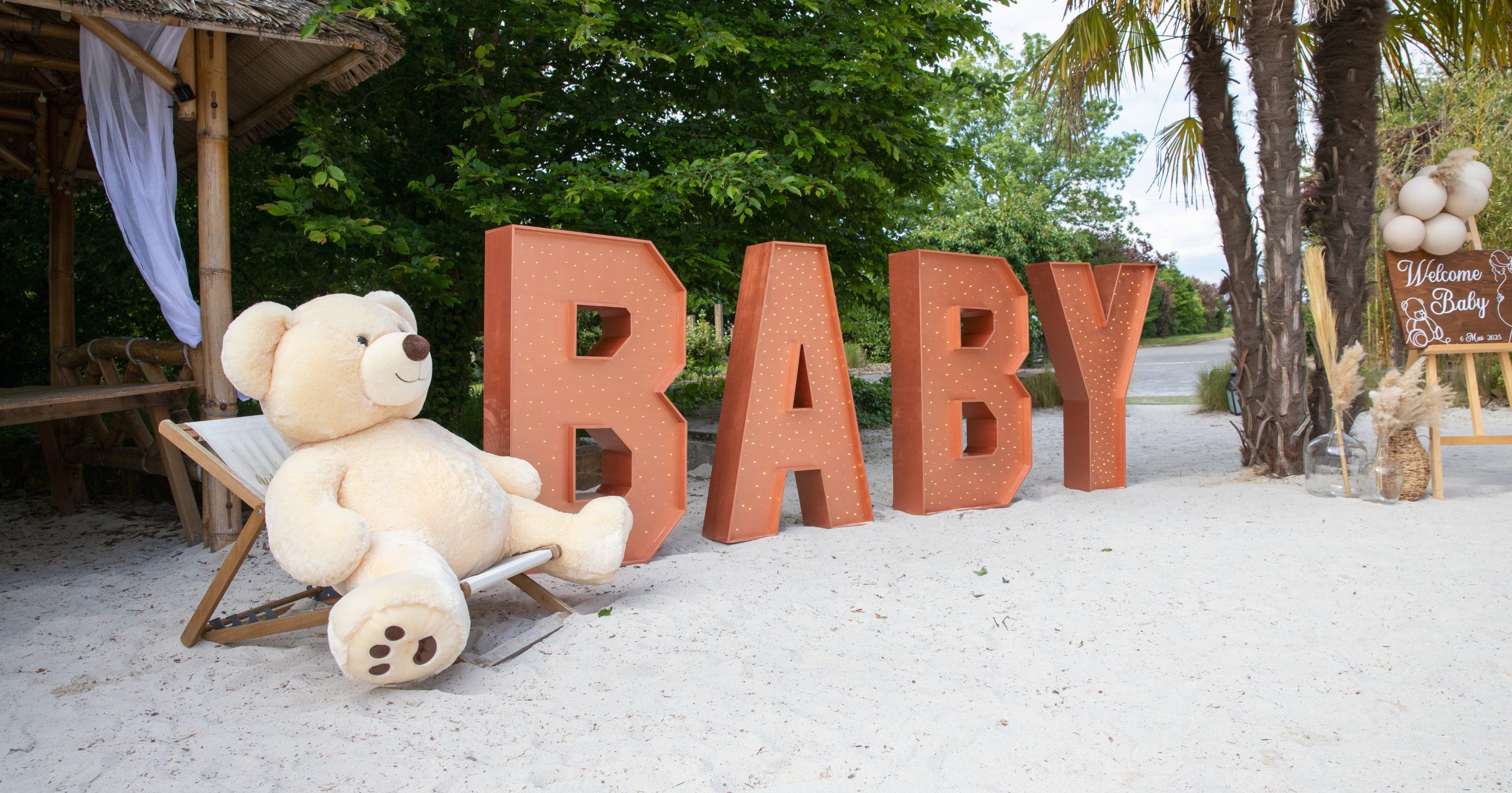 Location de lettres lumineuses géantes XXL pour babyshower - Ma Jolie Fiesta
