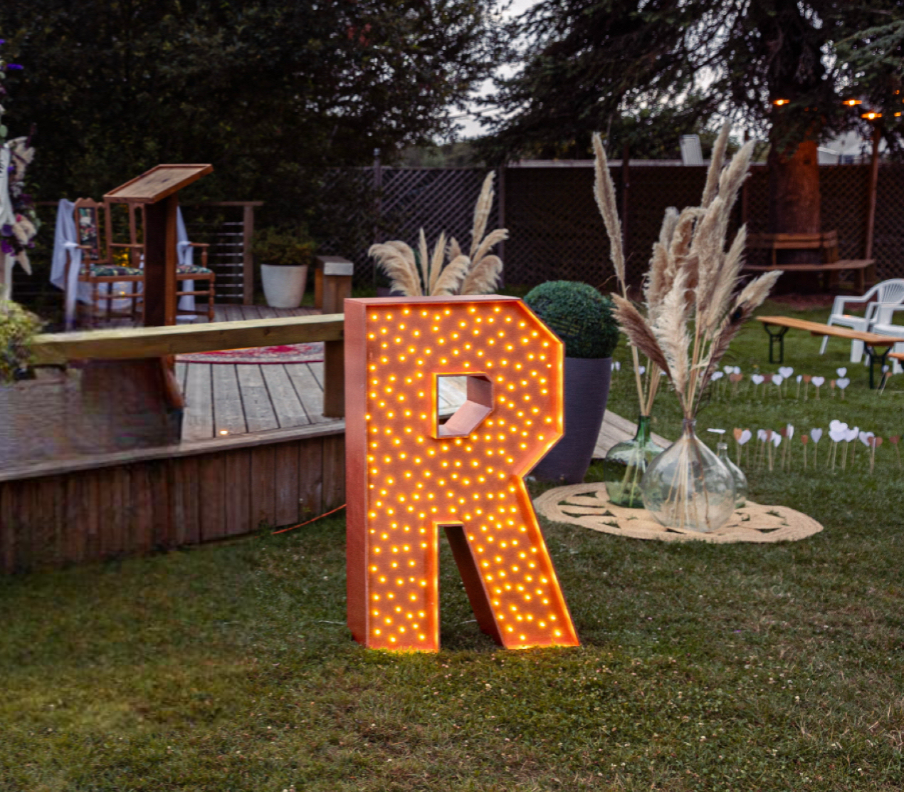 Location de lettres lumineuses géantes XXL pour mariage - Ma Jolie Fiesta