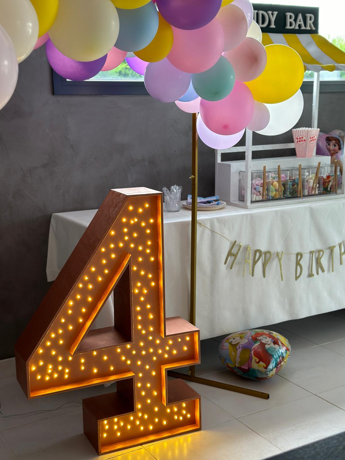 Location de chiffres géants lumineux pour anniversaire - Ma Jolie Fiesta