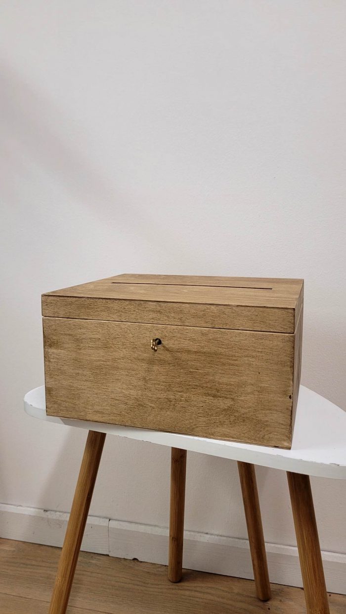 Location urne en bois personnalisable pour mariage - Ma Jolie Fiesta