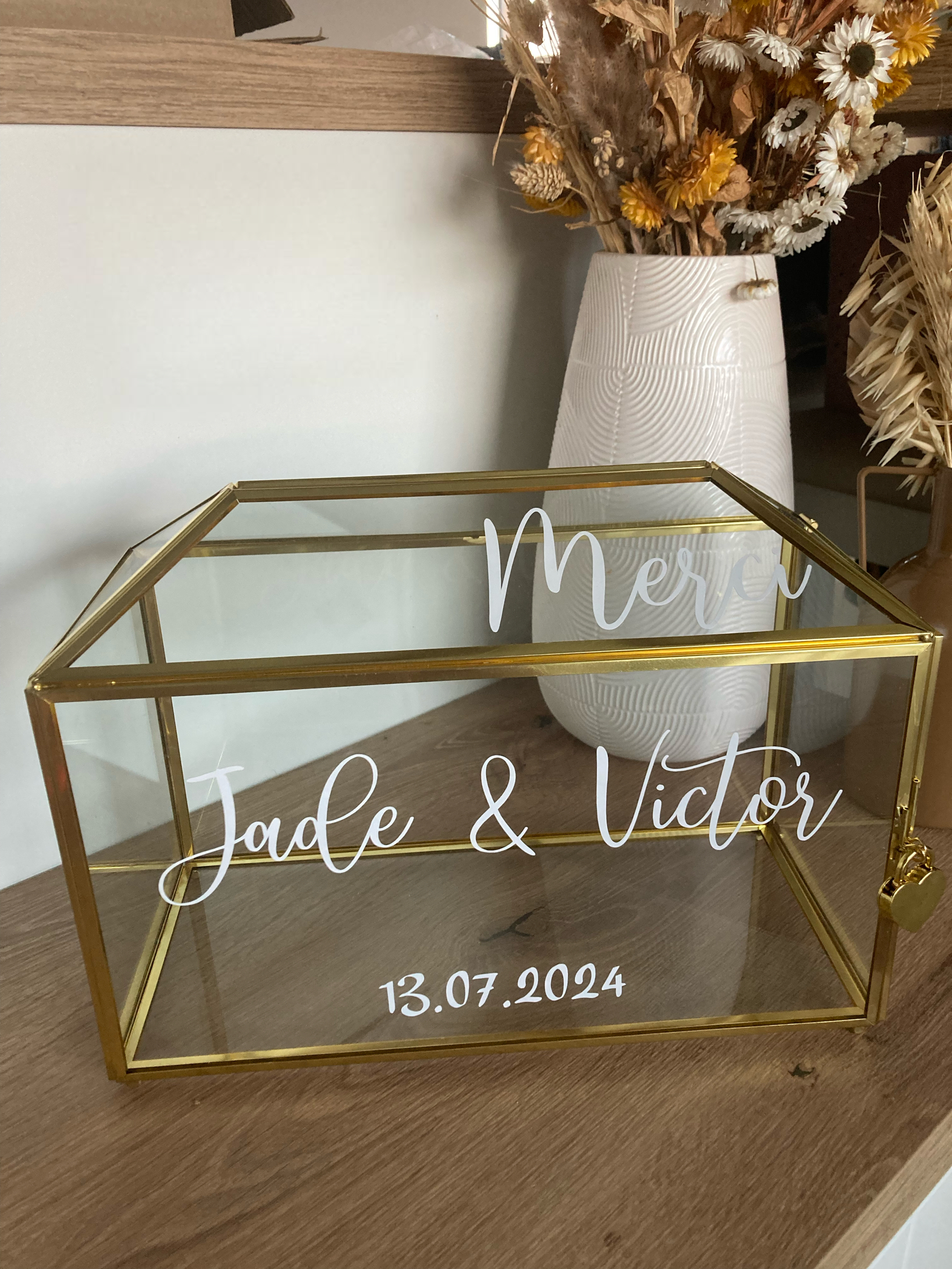 Location urne en verre personnalisable pour mariage - Ma Jolie Fiesta