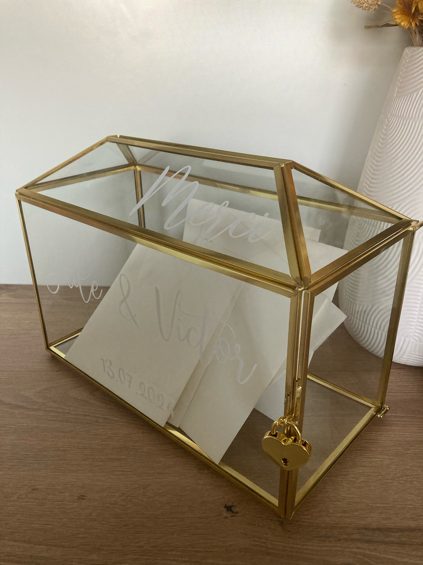 Location urne en verre personnalisable pour mariage - Ma Jolie Fiesta