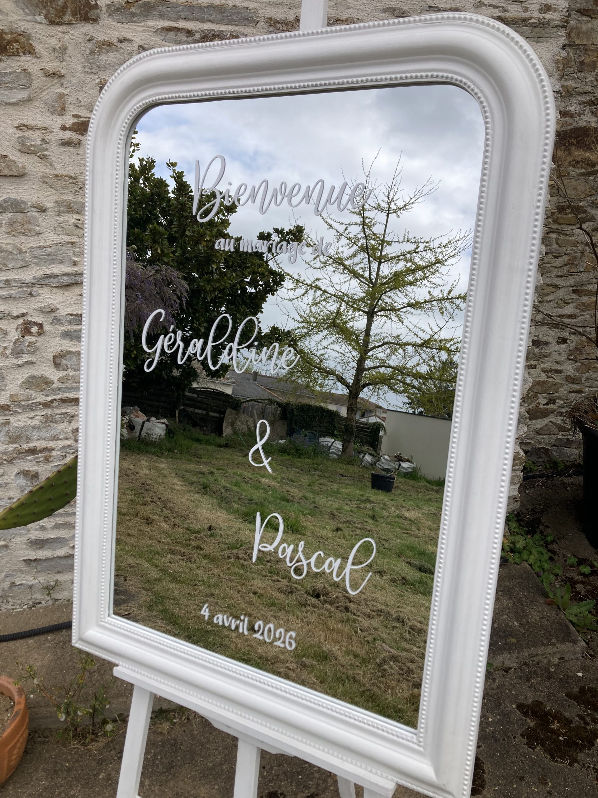 Location miroir blanc pour panneau de bienvenue pour mariage - Ma Jolie Fiesta