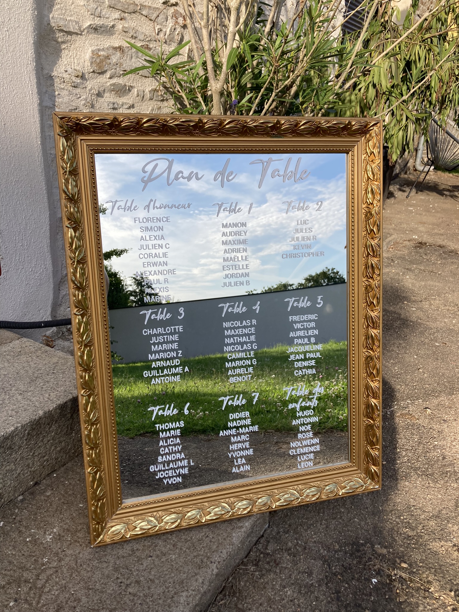 Location petit miroir doré pour plan de table pour mariage - Ma Jolie Fiesta