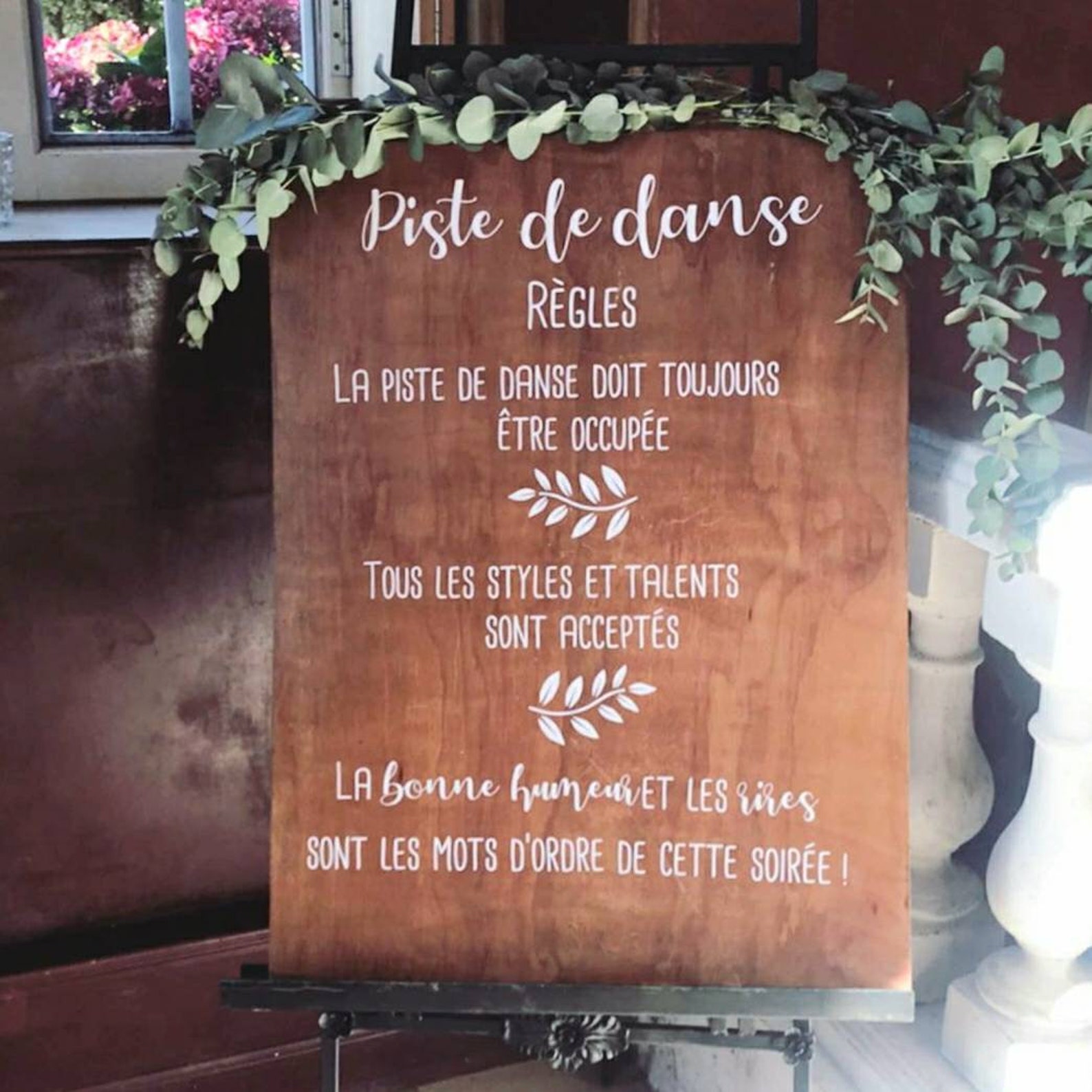 Location panneau en bois règles piste de danse pour mariage - Ma Jolie Fiesta