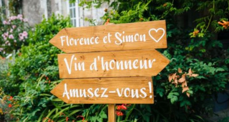 Location panneau directionnel pour mariage - Ma Jolie Fiesta