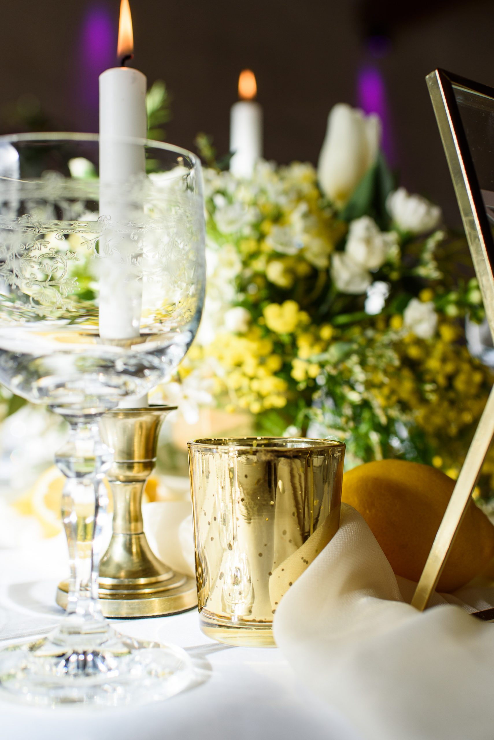 Location photophore doré moucheté pour mariage - Ma Jolie Fiesta