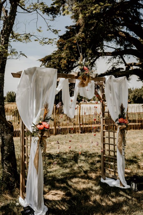 Location voilage tissus blanc pour mariage - Ma Jolie Fiesta