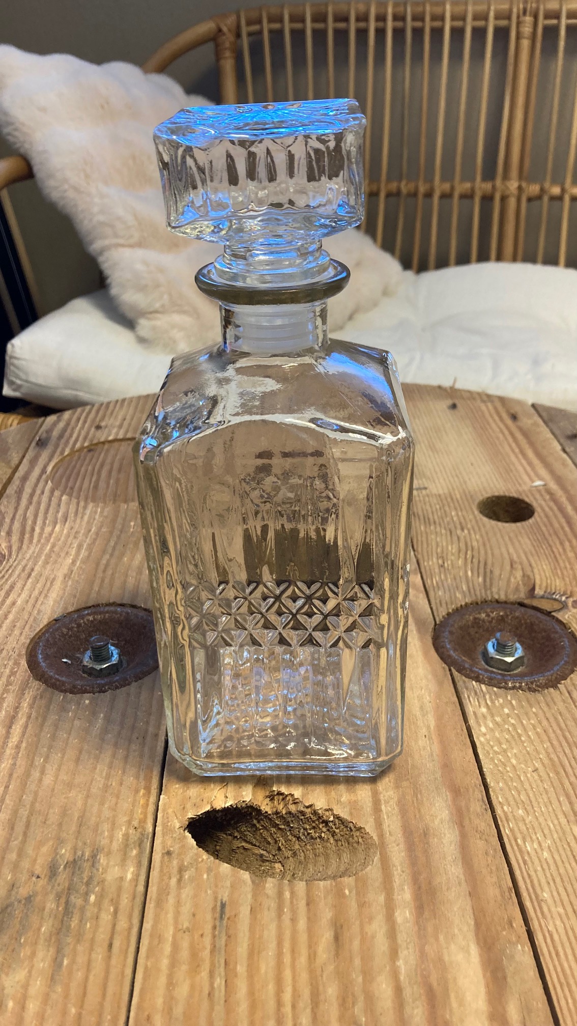 Location bouteille vintage en verre transparent pour mariage - Ma Jolie Fiesta