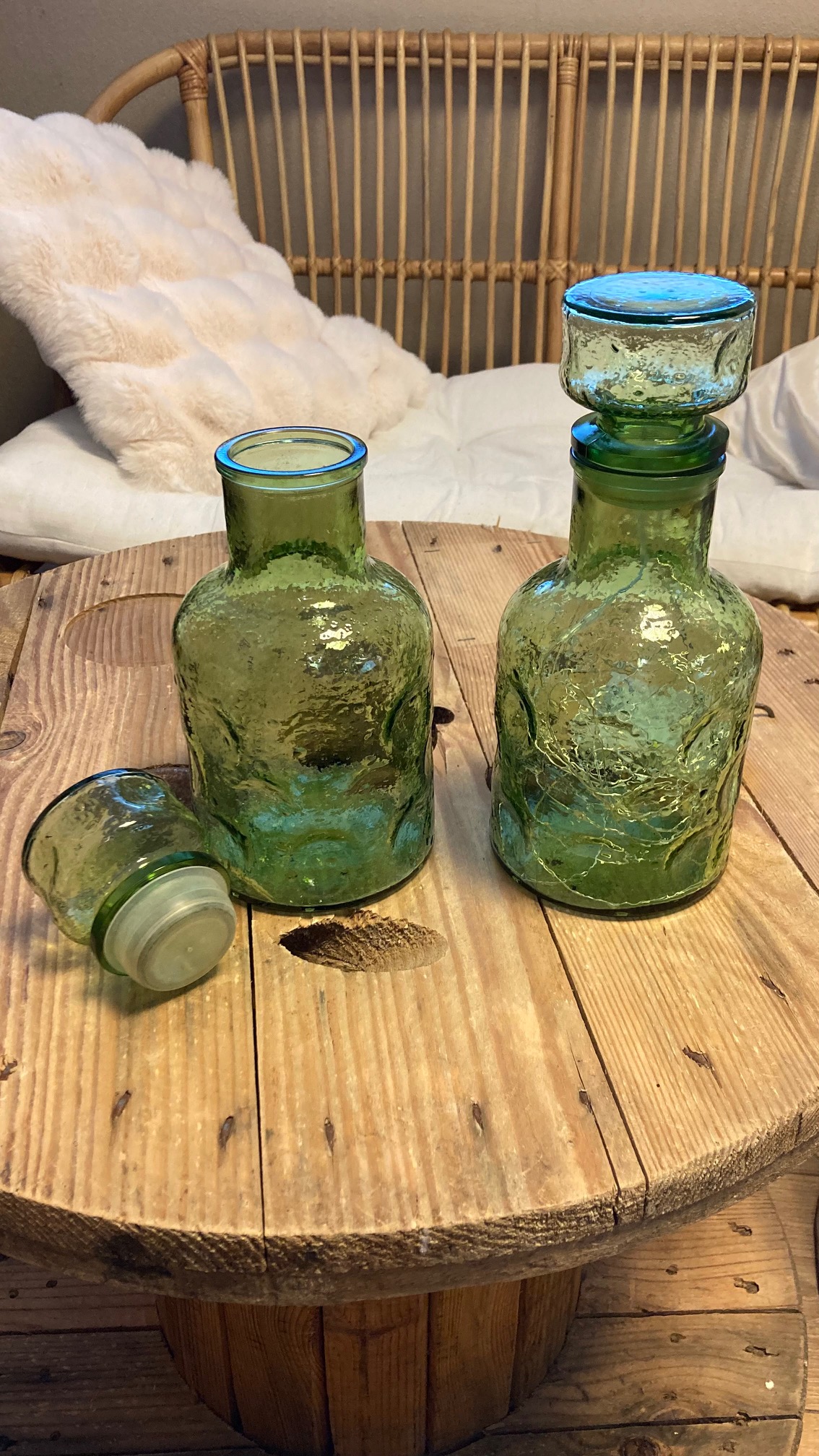 Location bouteille vintage en verre transparent pour mariage - Ma Jolie Fiesta
