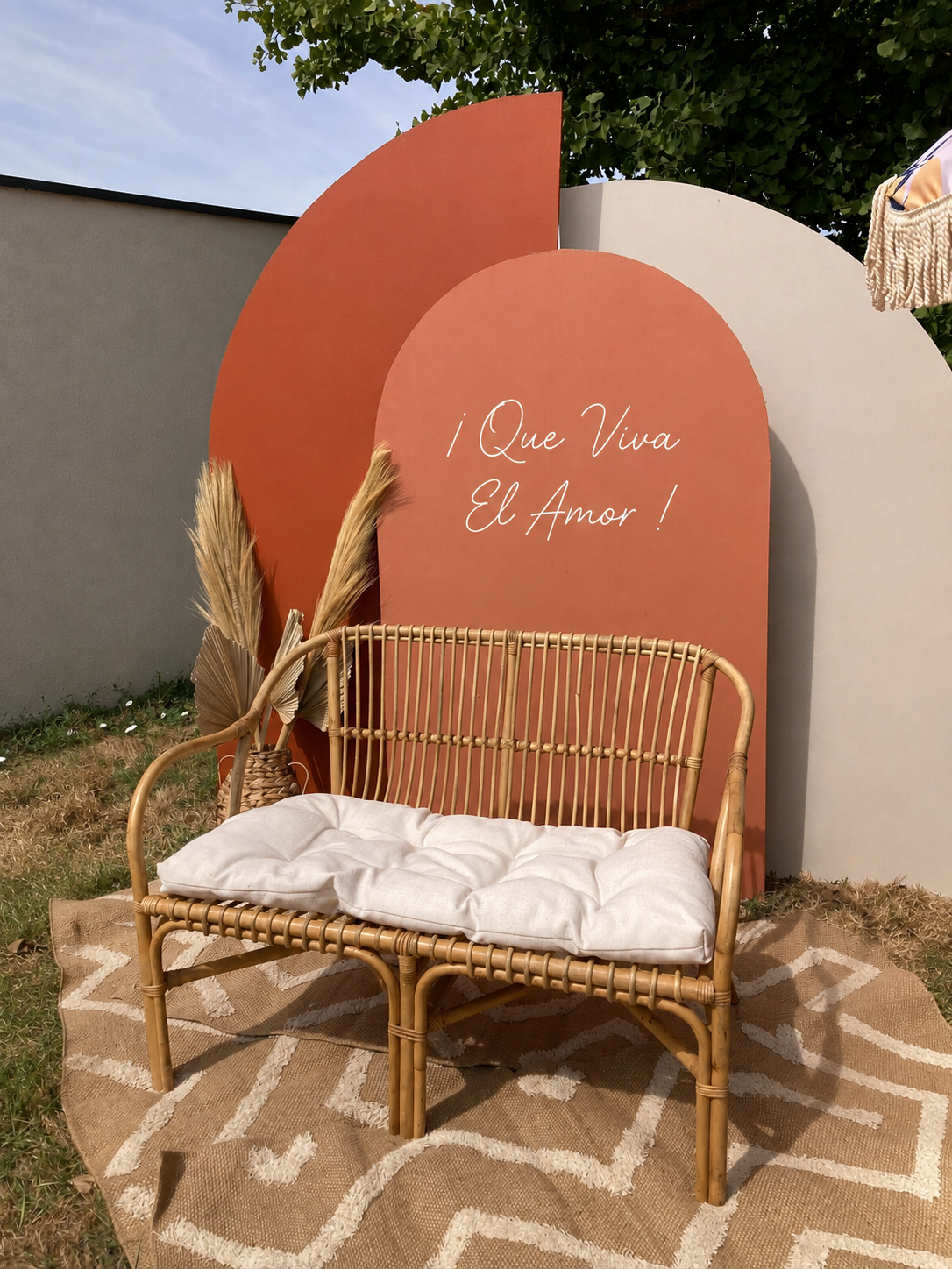 Location de backdrop personnalisé pour mariage éco-responsable à Nantes | Ma Jolie Fiesta Location de décoration événementiel